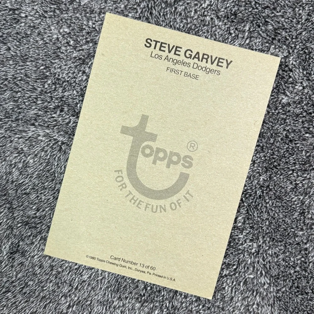 1980 Topps Steve Garvey Los Angeles Dodgers Card 13 of 60 Oversized 5x7 Vintage